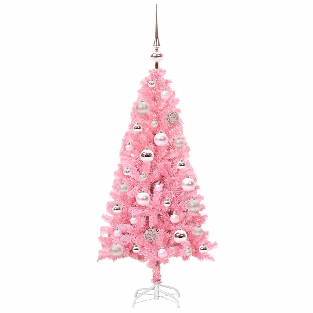 Christmas Tree with 150 LEDs with Stand Pink 120 cm PVC