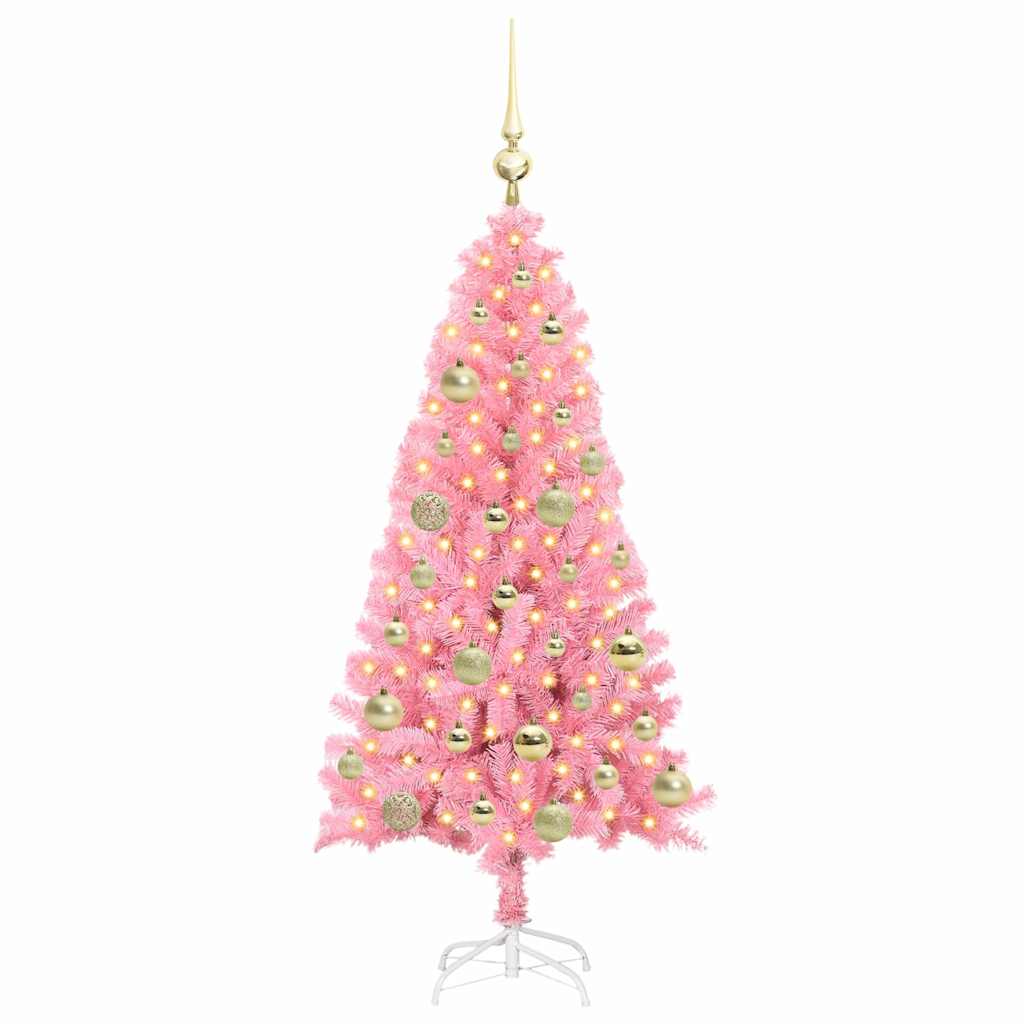 Christmas Tree with 150 LEDs with Stand Pink 120 cm PVC