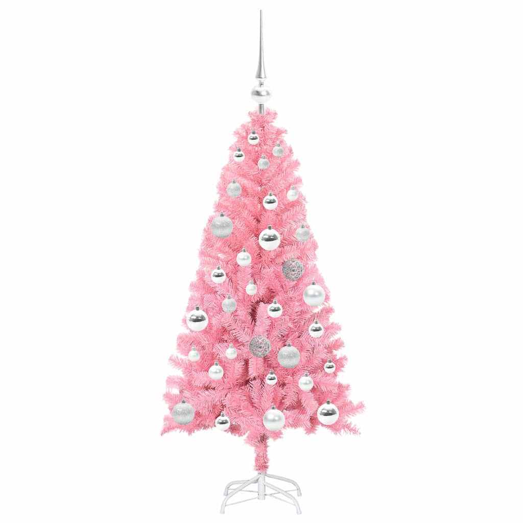 Christmas Tree with 150 LEDs with Stand Pink 120 cm PVC