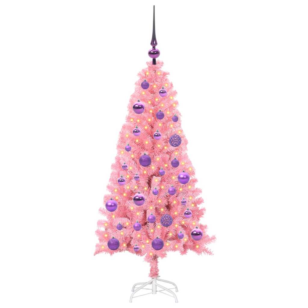 Christmas Tree with 150 LEDs with Stand Pink 120 cm PVC
