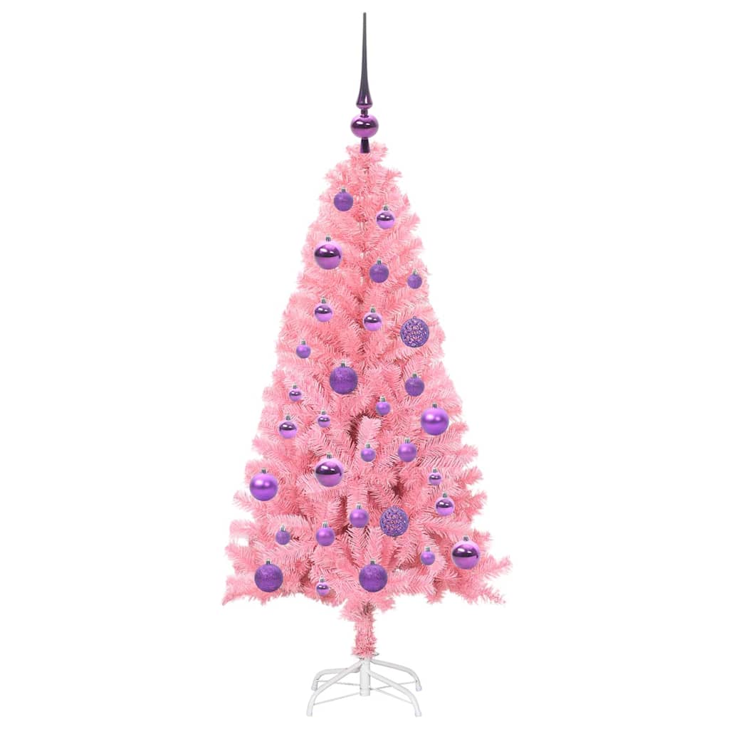 Christmas Tree with 150 LEDs with Stand Pink 120 cm PVC