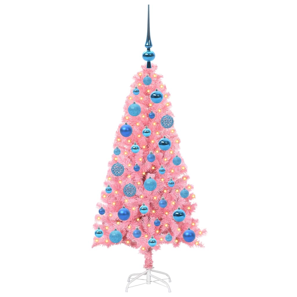 Christmas Tree with 150 LEDs with Stand Pink 120 cm PVC