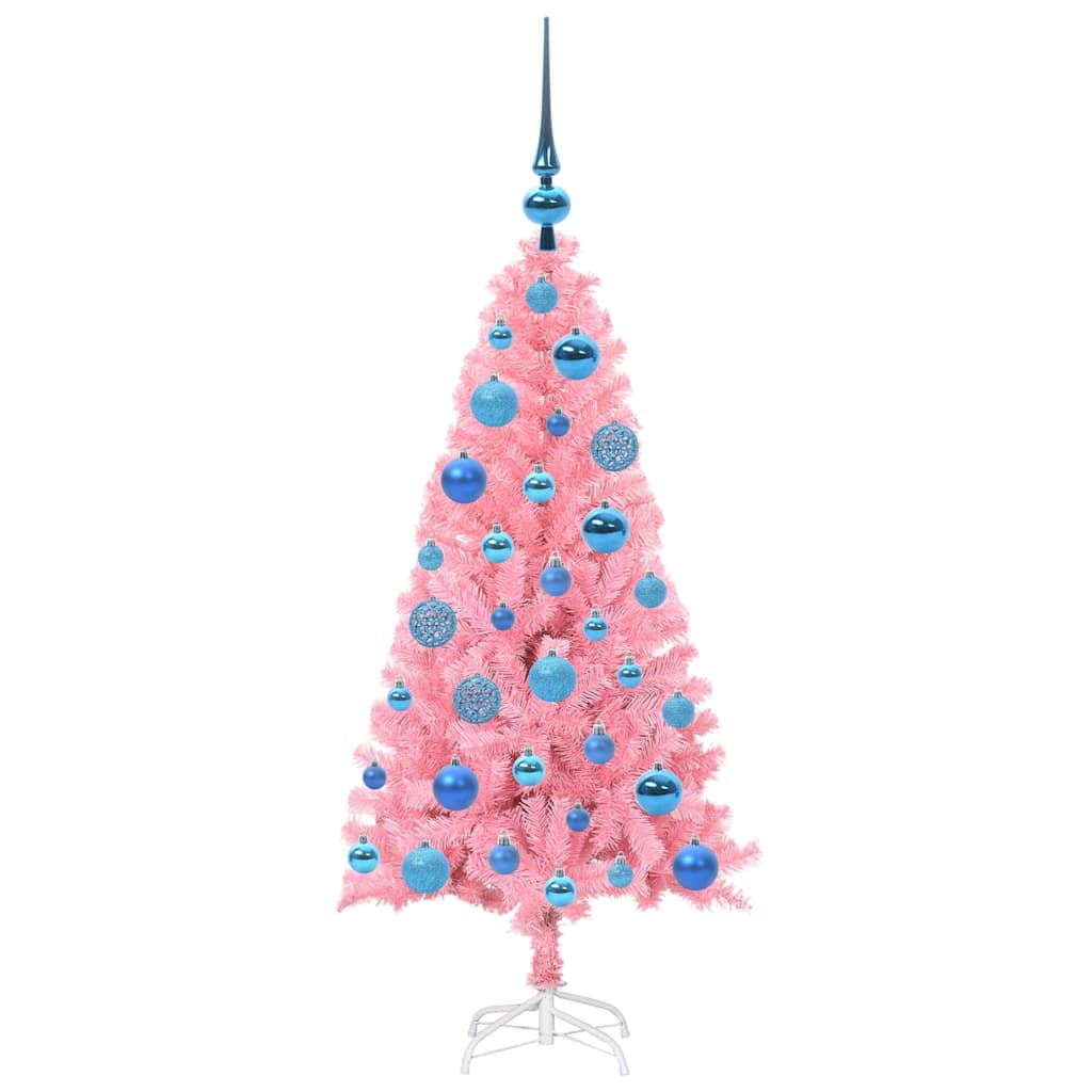 Christmas Tree with 150 LEDs with Stand Pink 120 cm PVC