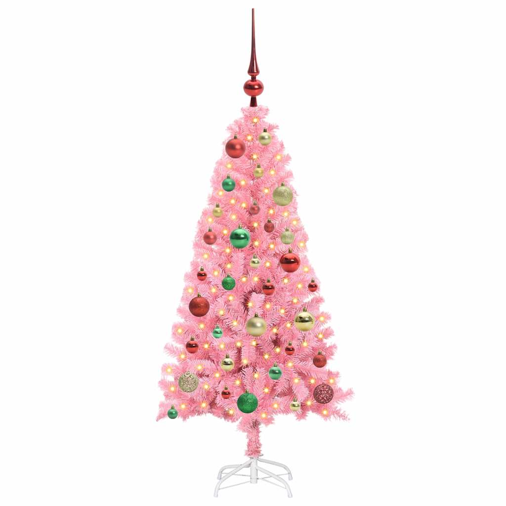 Christmas Tree with 150 LEDs with Stand Pink 120 cm PVC