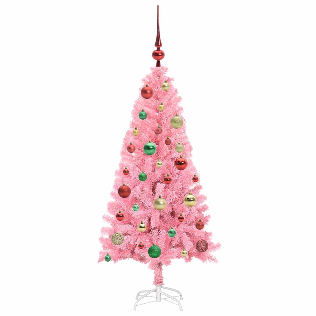 Christmas Tree with 150 LEDs with Stand Pink 120 cm PVC