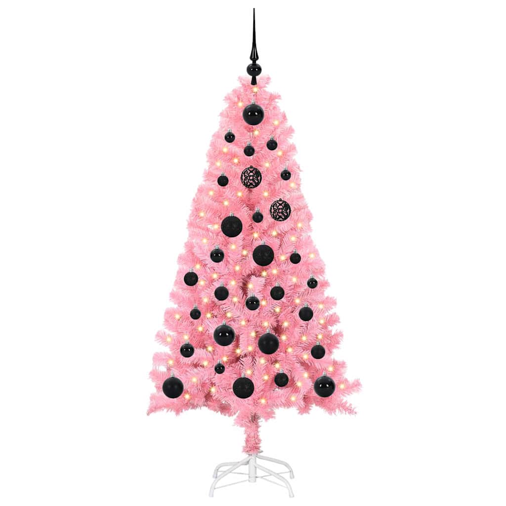 Christmas Tree with 150 LEDs with Stand Pink 150 cm PVC