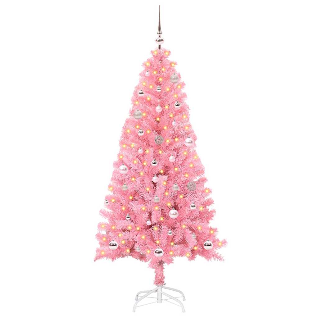 Christmas Tree with 150 LEDs with Stand Pink 150 cm PVC