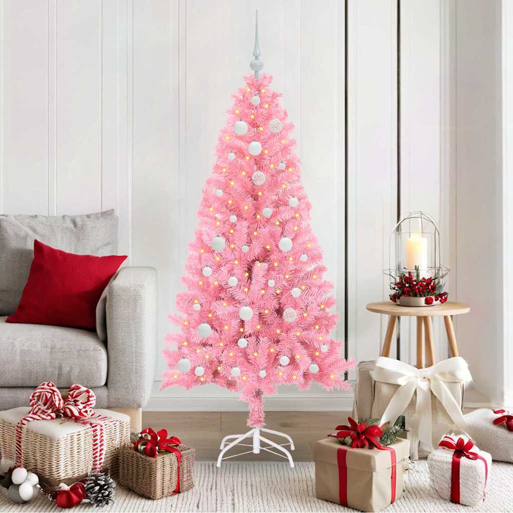 Christmas Tree with 150 LEDs with Stand Pink 150 cm PVC