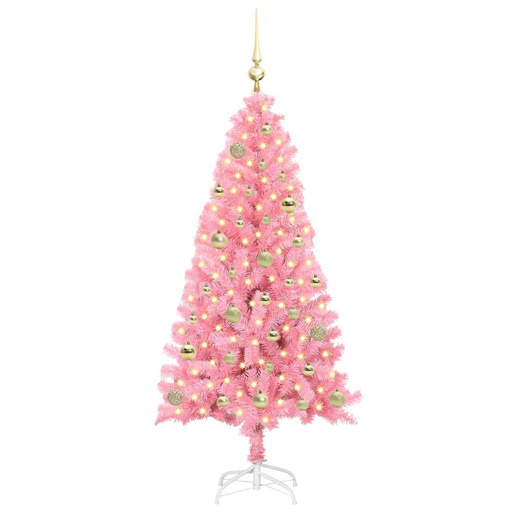 Christmas Tree with 150 LEDs with Stand Pink 150 cm PVC