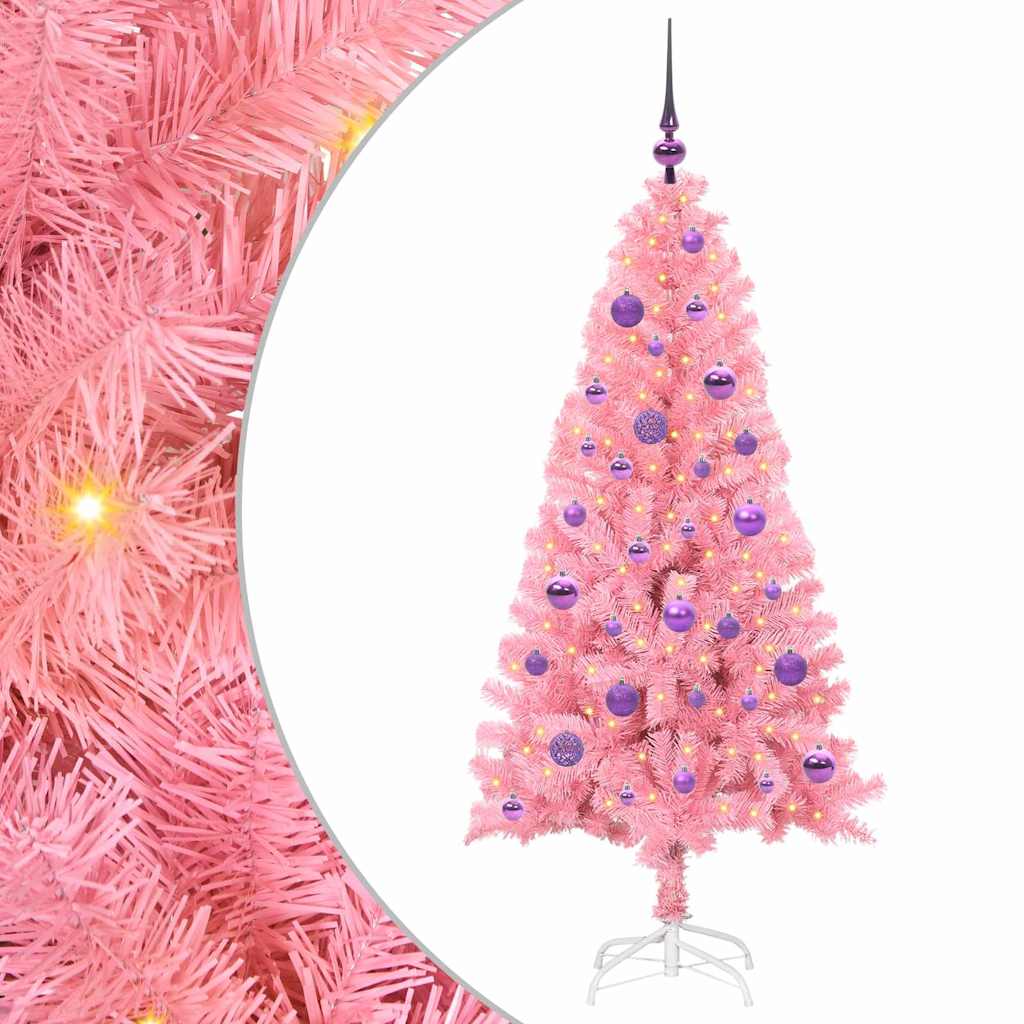 Christmas Tree with 150 LEDs with Stand Pink 150 cm PVC