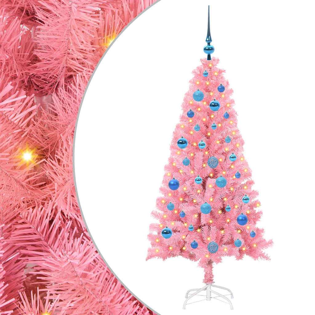 Christmas Tree with 150 LEDs with Stand Pink 150 cm PVC