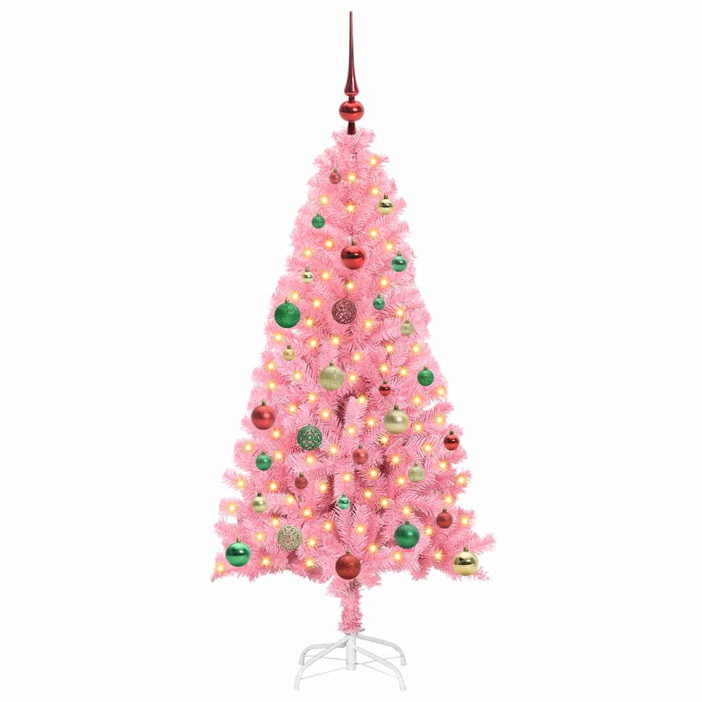 Christmas Tree with 150 LEDs with Stand Pink 150 cm PVC
