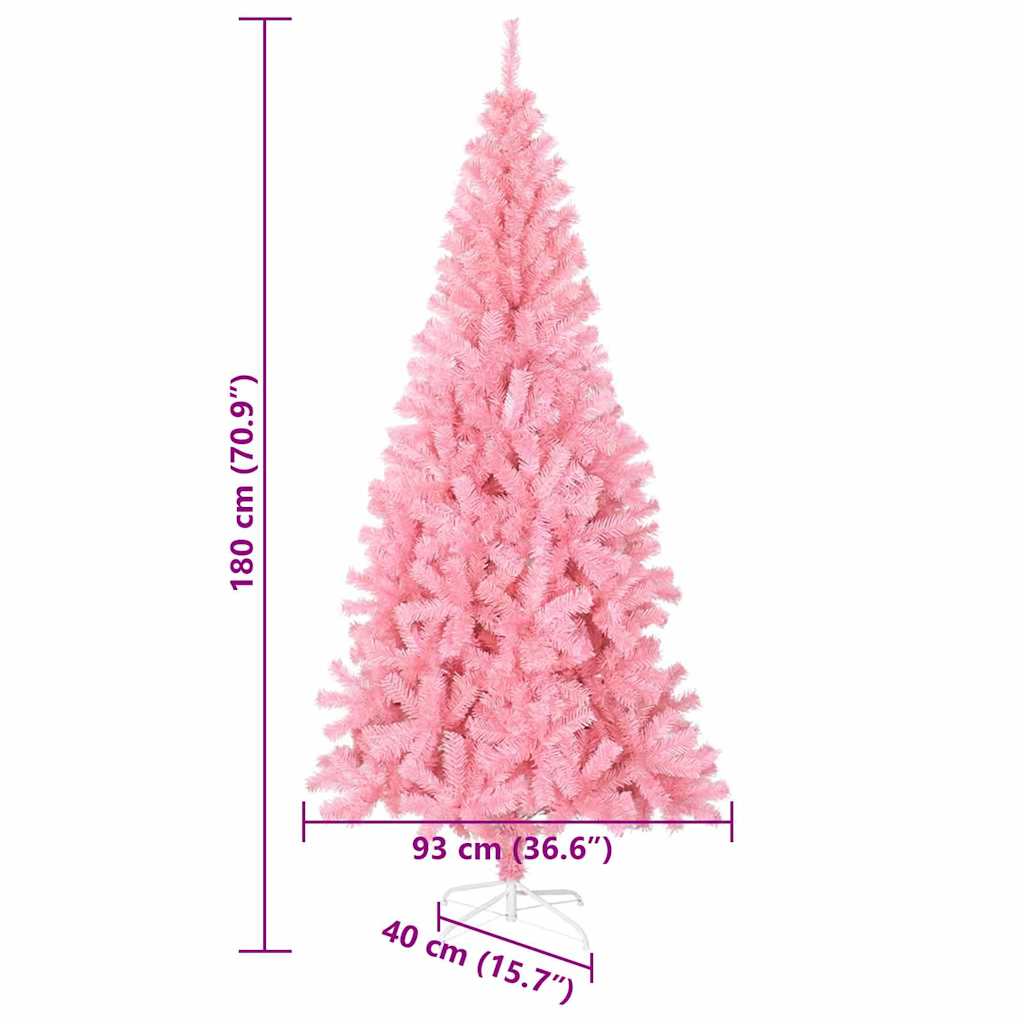Christmas Tree with 300 LEDs with Stand Pink 180 cm PVC
