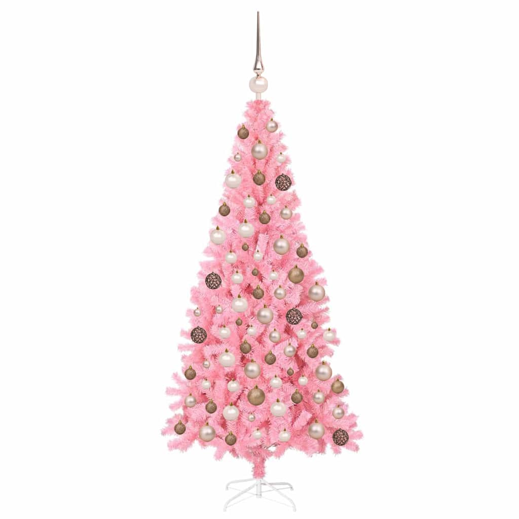 Christmas Tree with 300 LEDs with Stand Pink 180 cm PVC