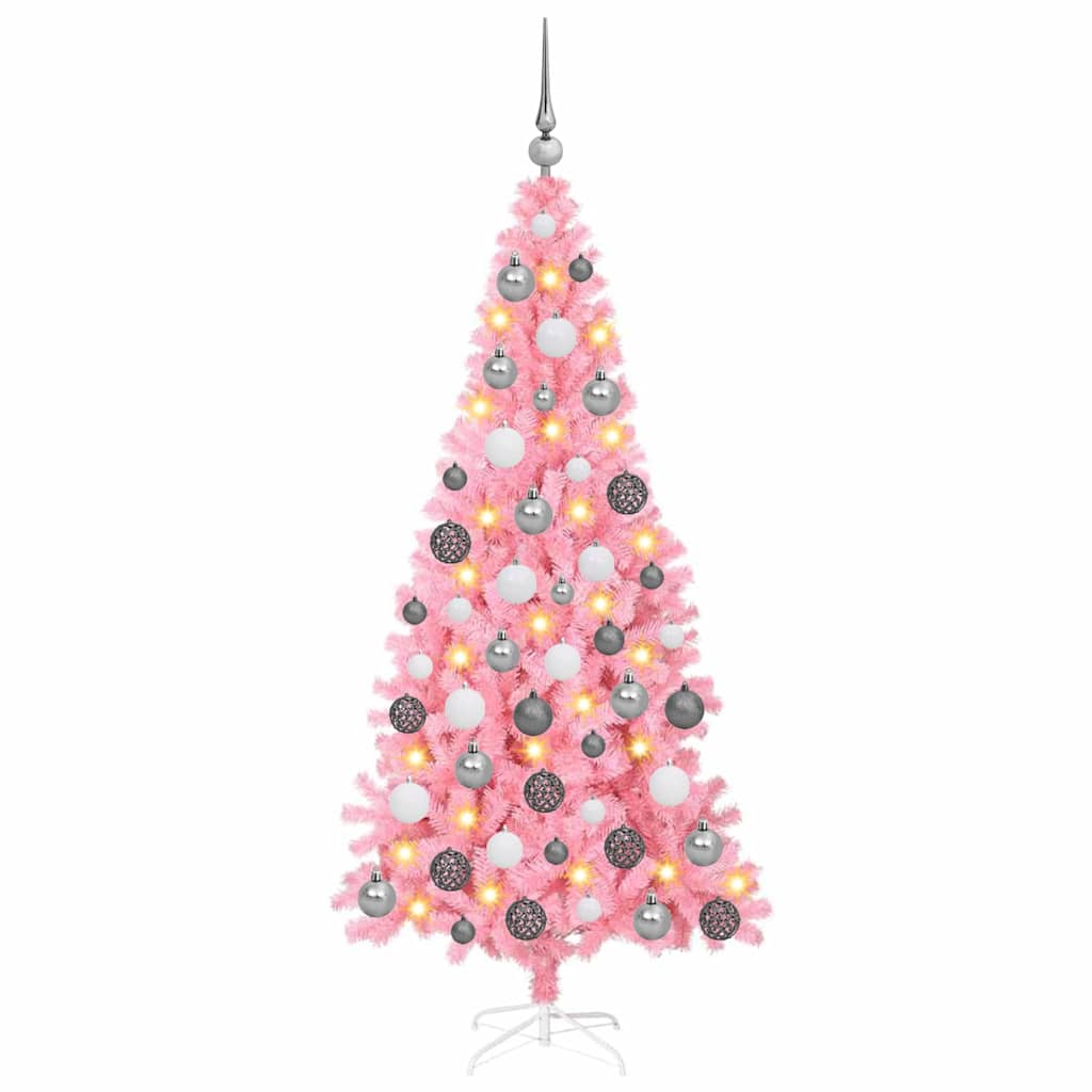 Christmas Tree with 300 LEDs with Stand Pink 180 cm PVC