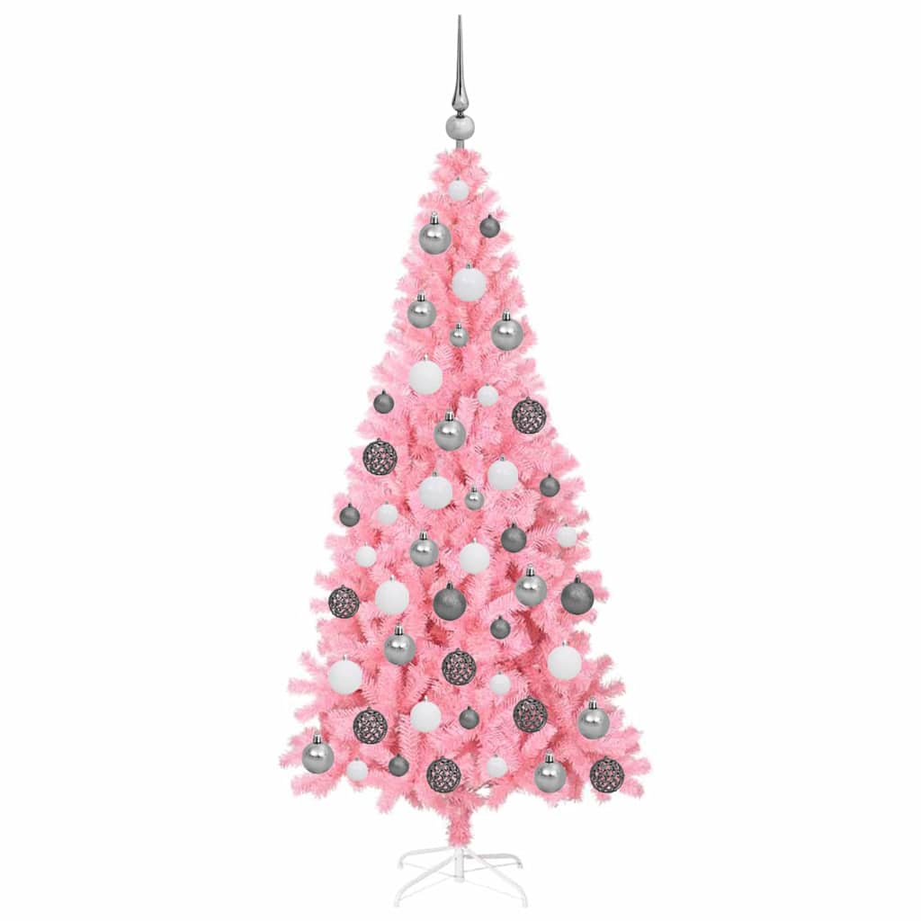 Christmas Tree with 300 LEDs with Stand Pink 180 cm PVC