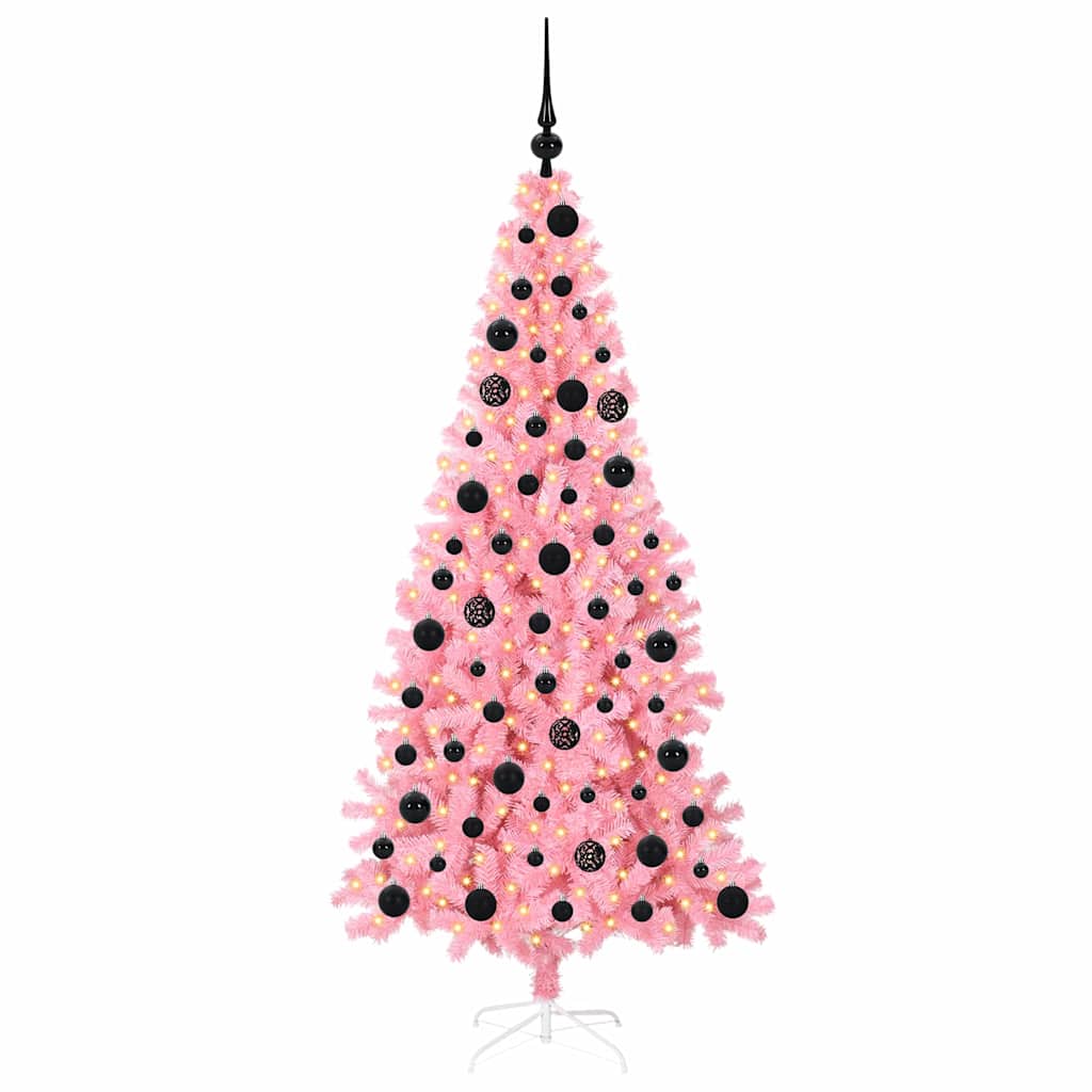 Christmas Tree with 300 LEDs with Stand Pink 180 cm PVC