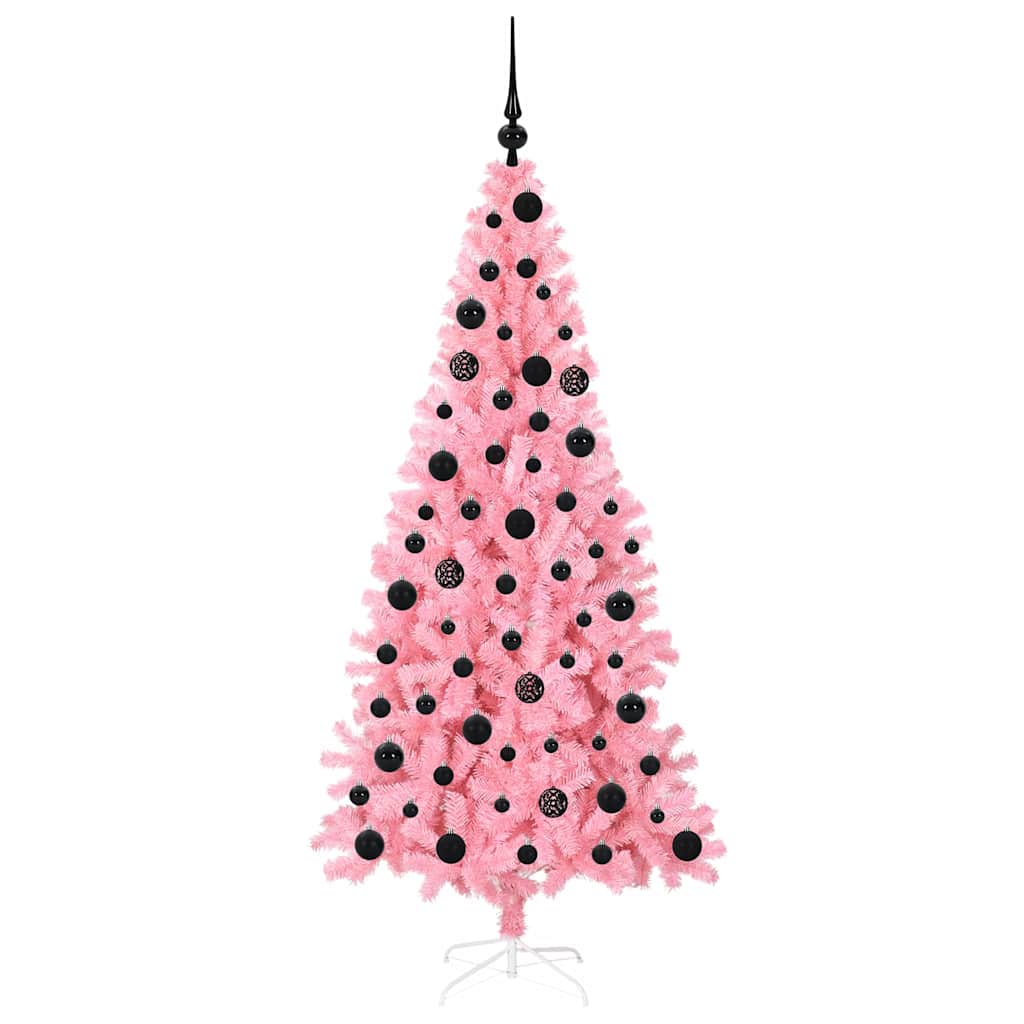 Christmas Tree with 300 LEDs with Stand Pink 180 cm PVC