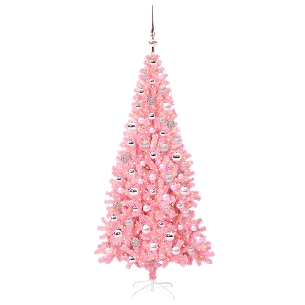 Christmas Tree with 300 LEDs with Stand Pink 180 cm PVC