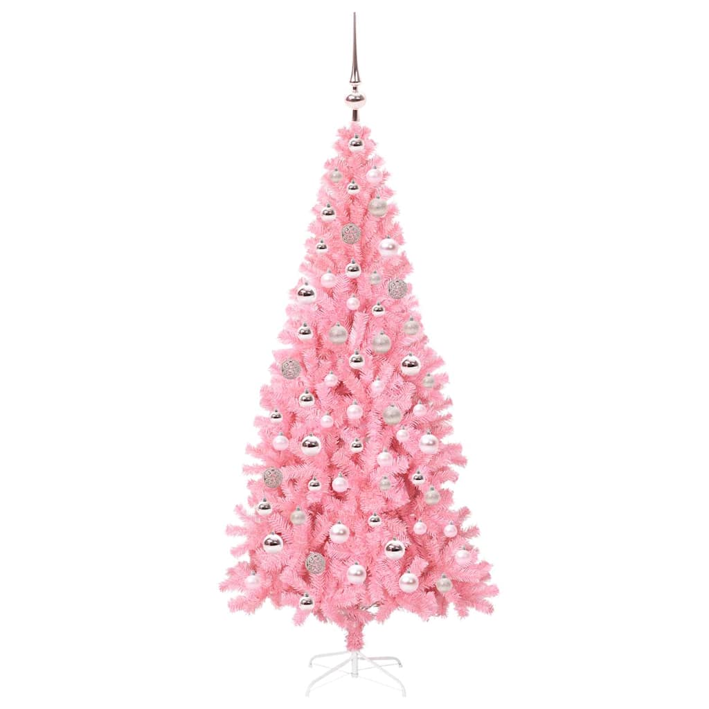 Christmas Tree with 300 LEDs with Stand Pink 180 cm PVC