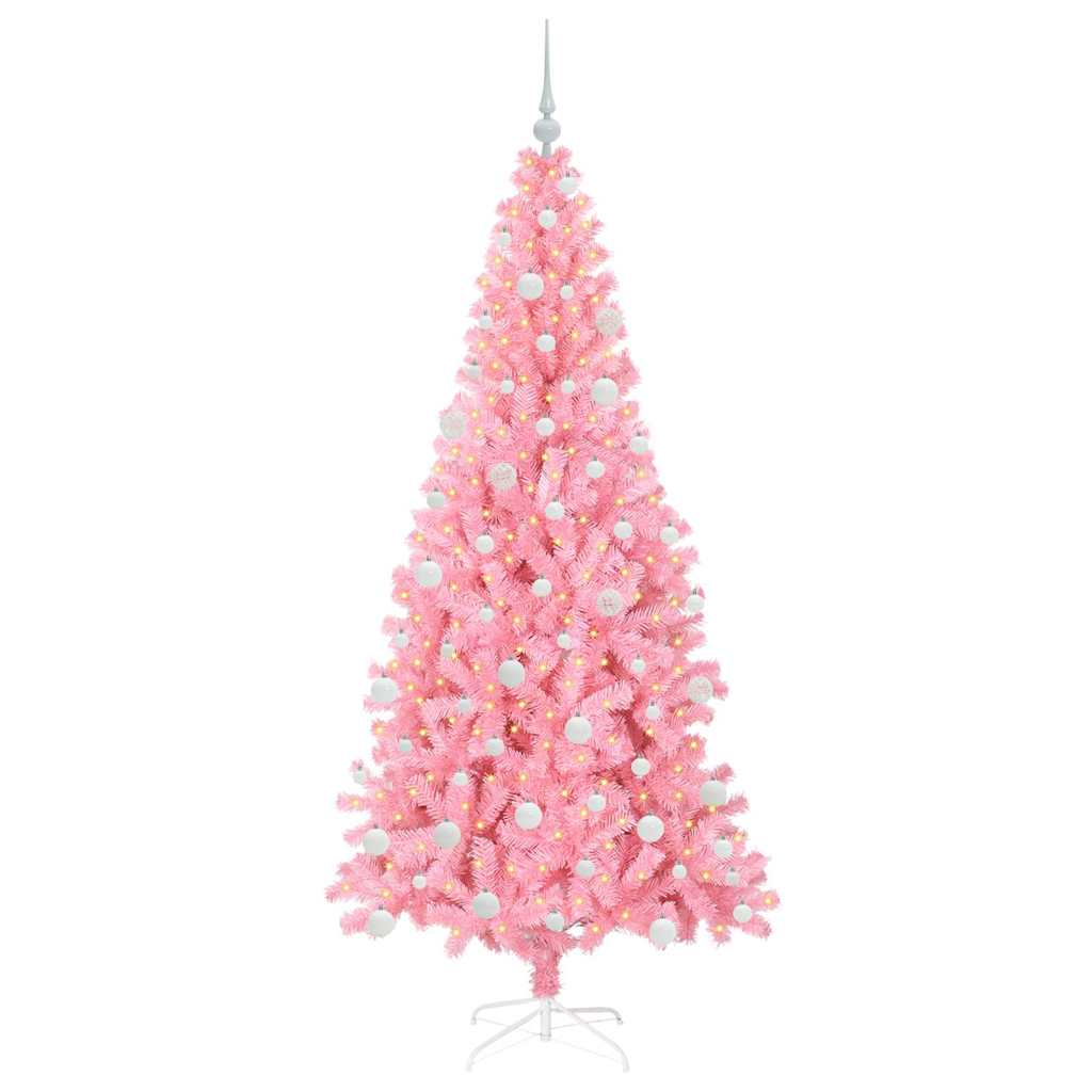 Christmas Tree with 300 LEDs with Stand Pink 180 cm PVC