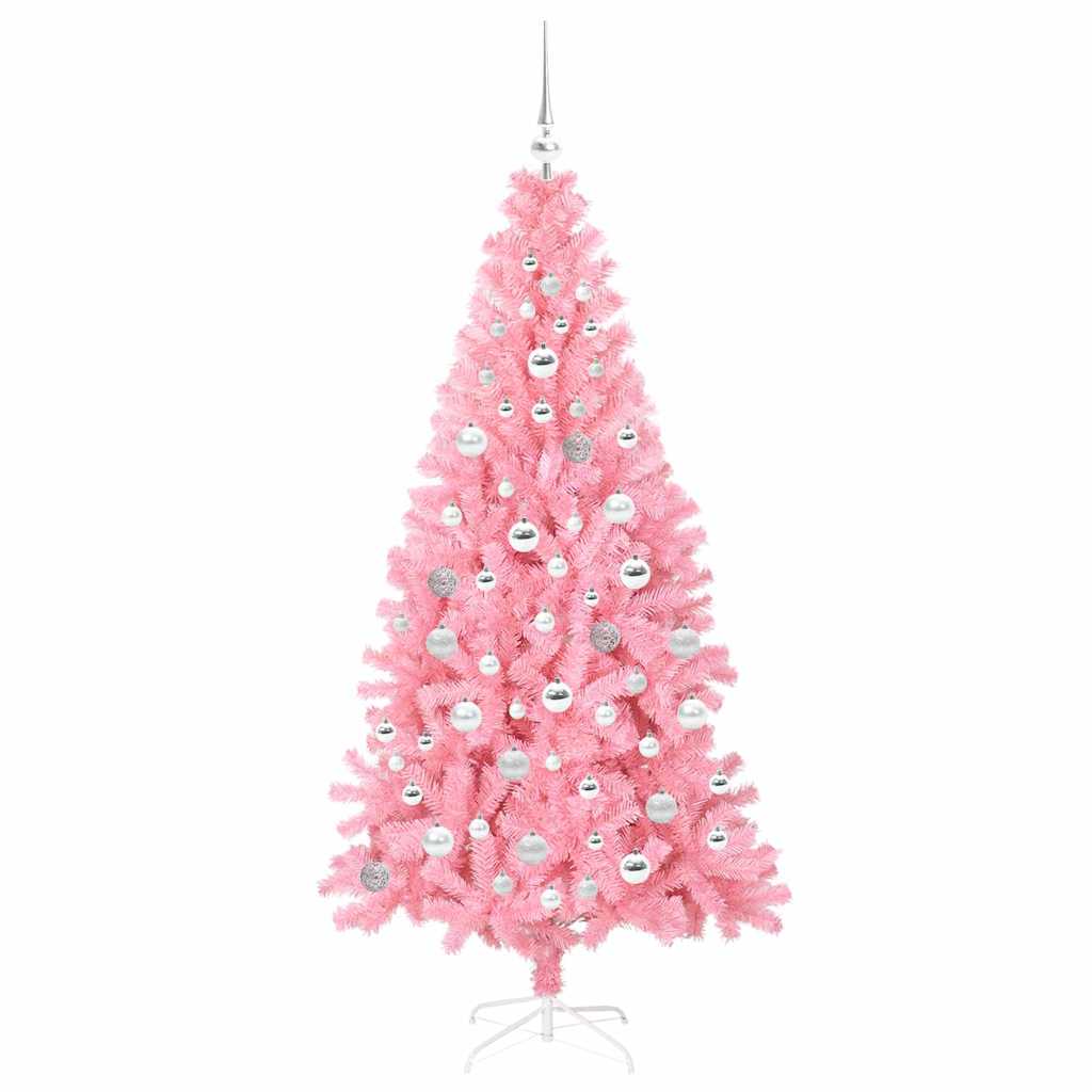 Christmas Tree with 300 LEDs with Stand Pink 180 cm PVC