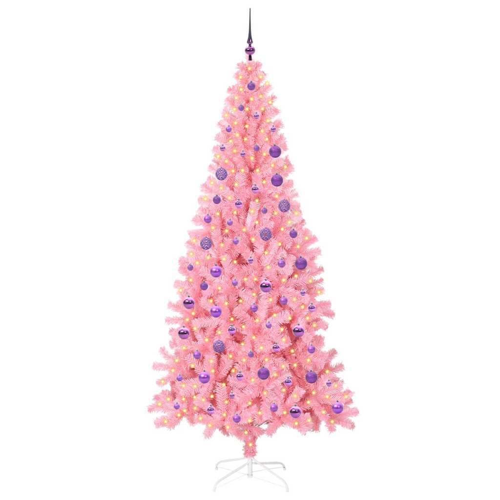 Christmas Tree with 300 LEDs with Stand Pink 180 cm PVC