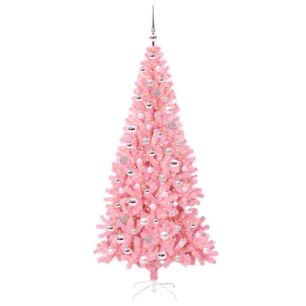 Christmas Tree with 300 LEDs with Stand Pink 210 cm PVC