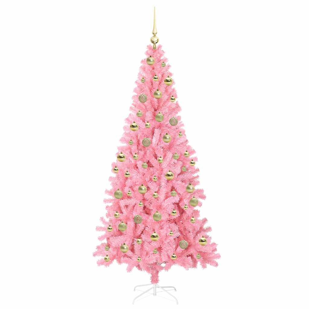 Christmas Tree with 300 LEDs with Stand Pink 210 cm PVC