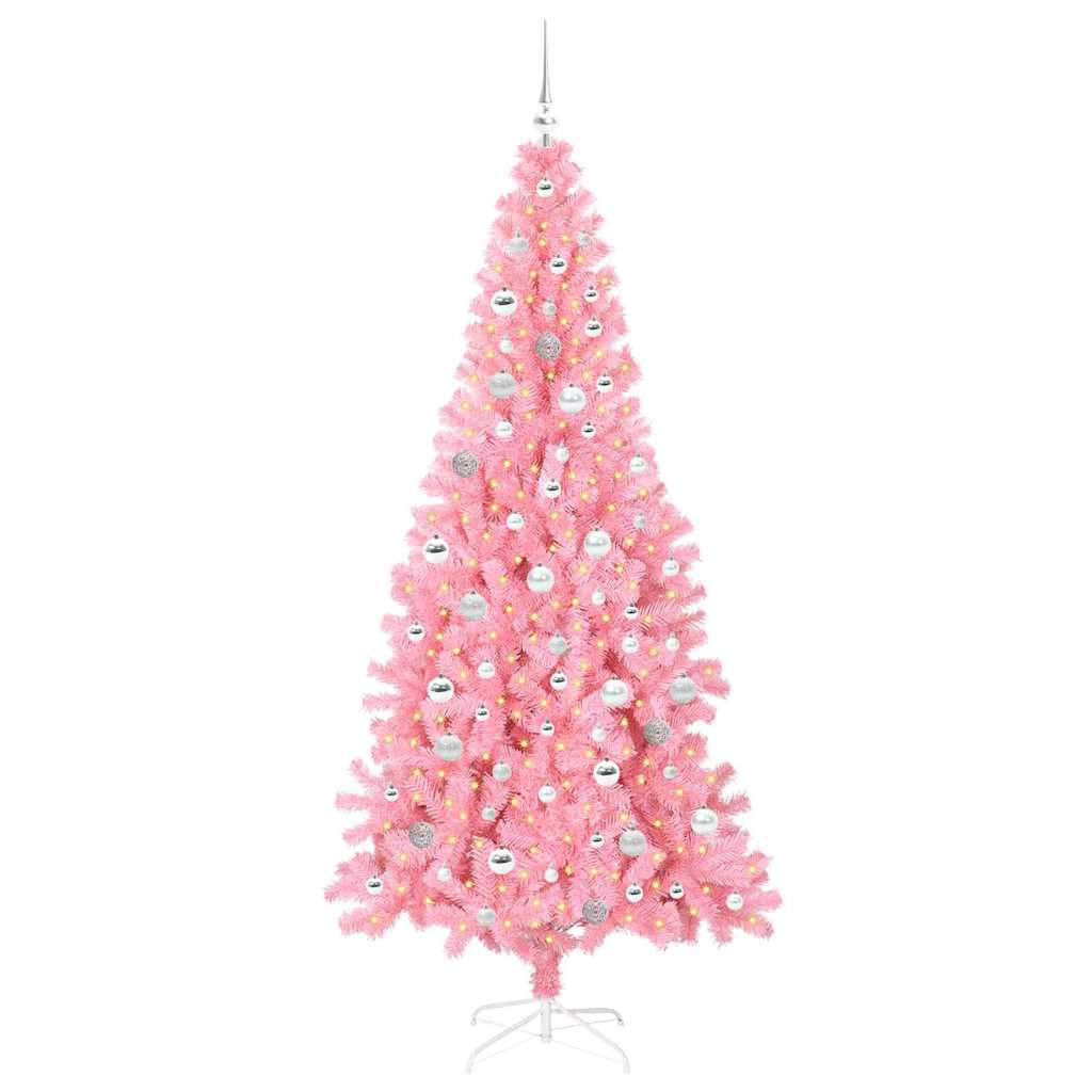 Christmas Tree with 300 LEDs with Stand Pink 210 cm PVC