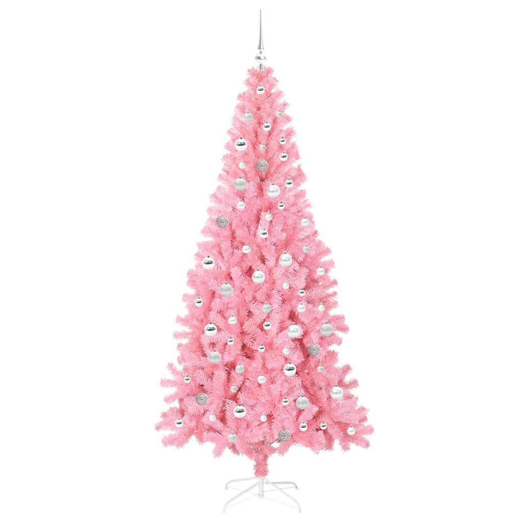Christmas Tree with 300 LEDs with Stand Pink 210 cm PVC