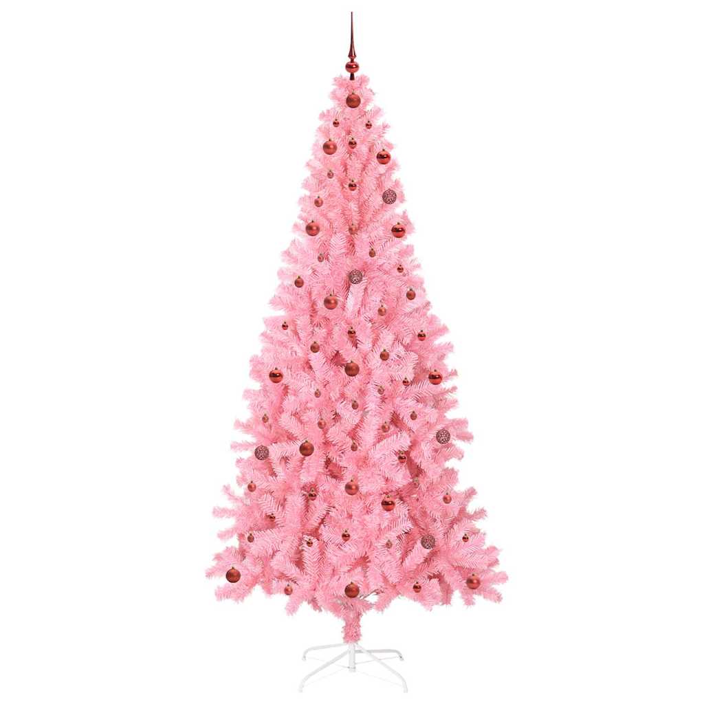 Christmas Tree with 300 LEDs with Stand Pink 240 cm PVC