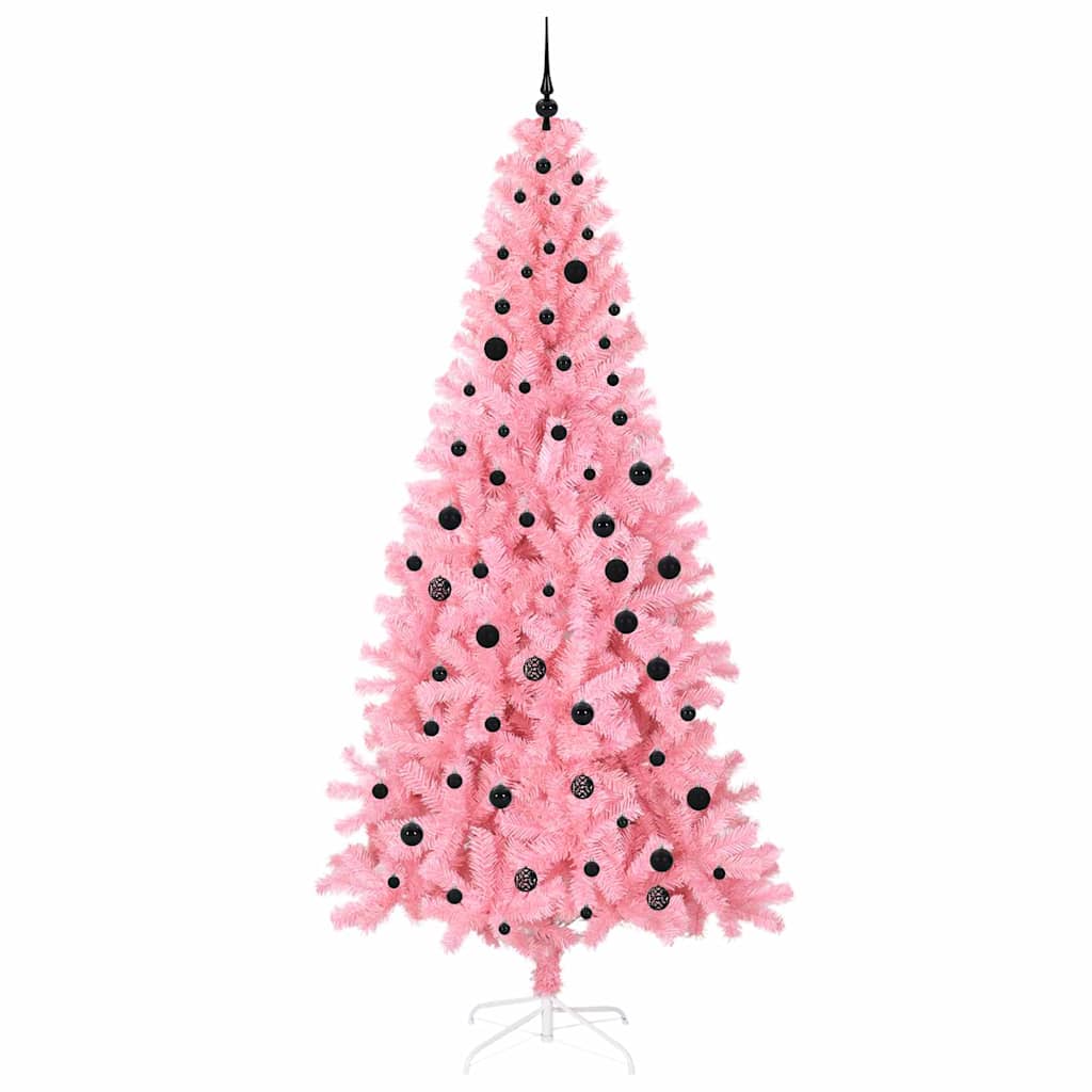 Christmas Tree with 300 LEDs with Stand Pink 240 cm PVC
