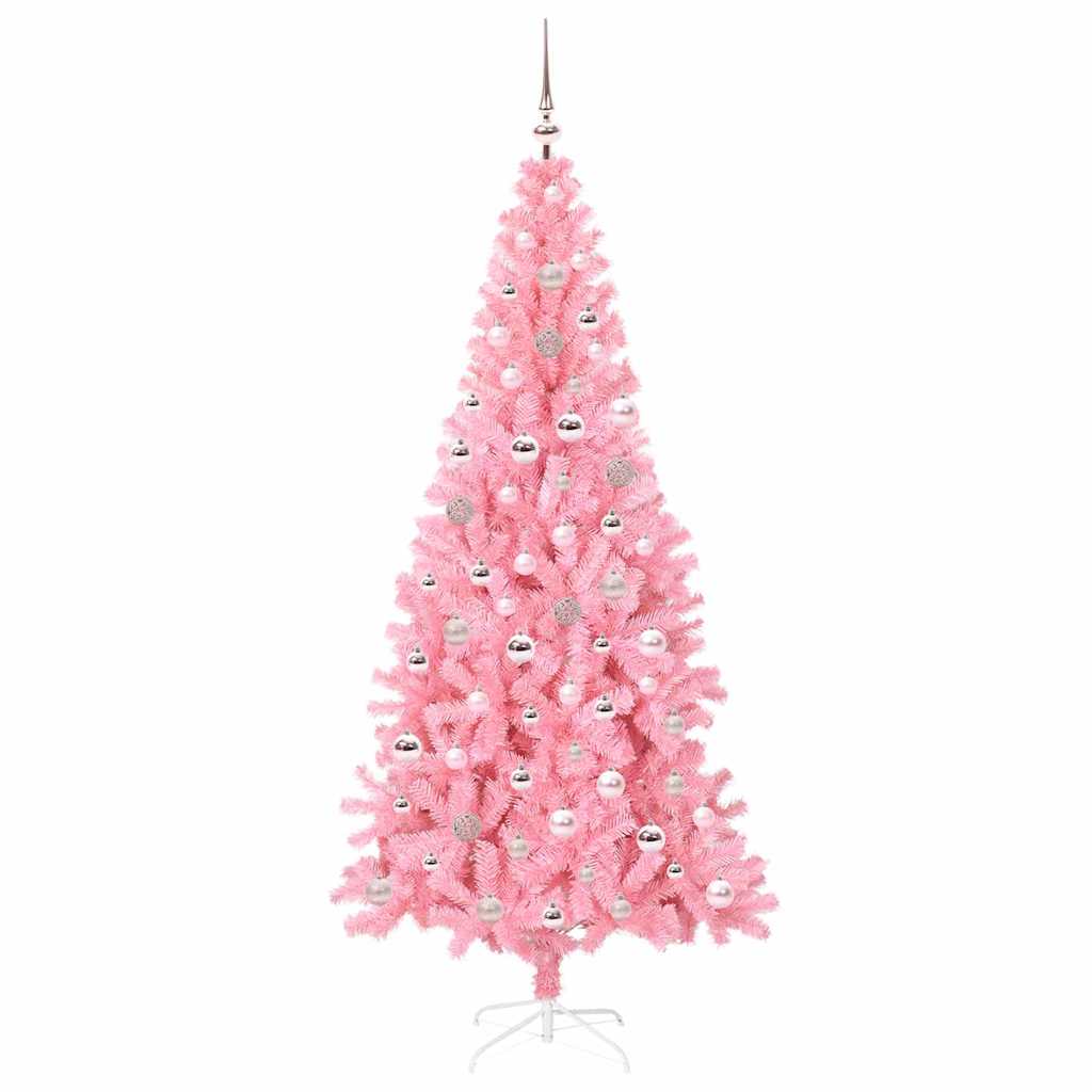 Christmas Tree with 300 LEDs with Stand Pink 240 cm PVC