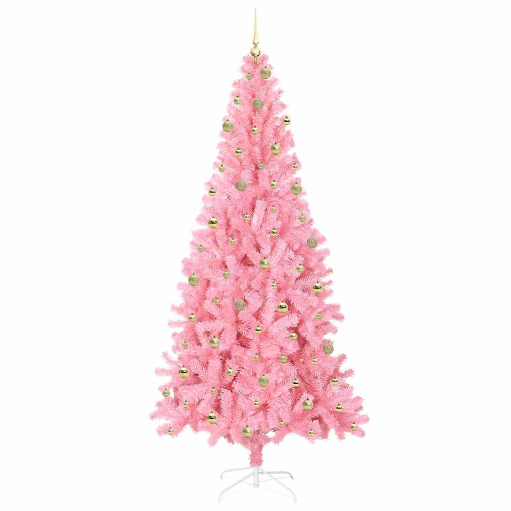 Christmas Tree with 300 LEDs with Stand Pink 240 cm PVC
