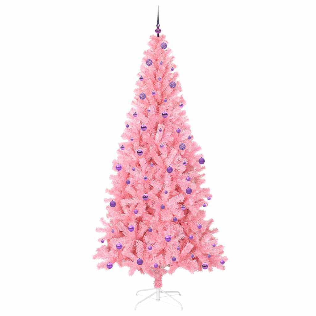 Christmas Tree with 300 LEDs with Stand Pink 240 cm PVC