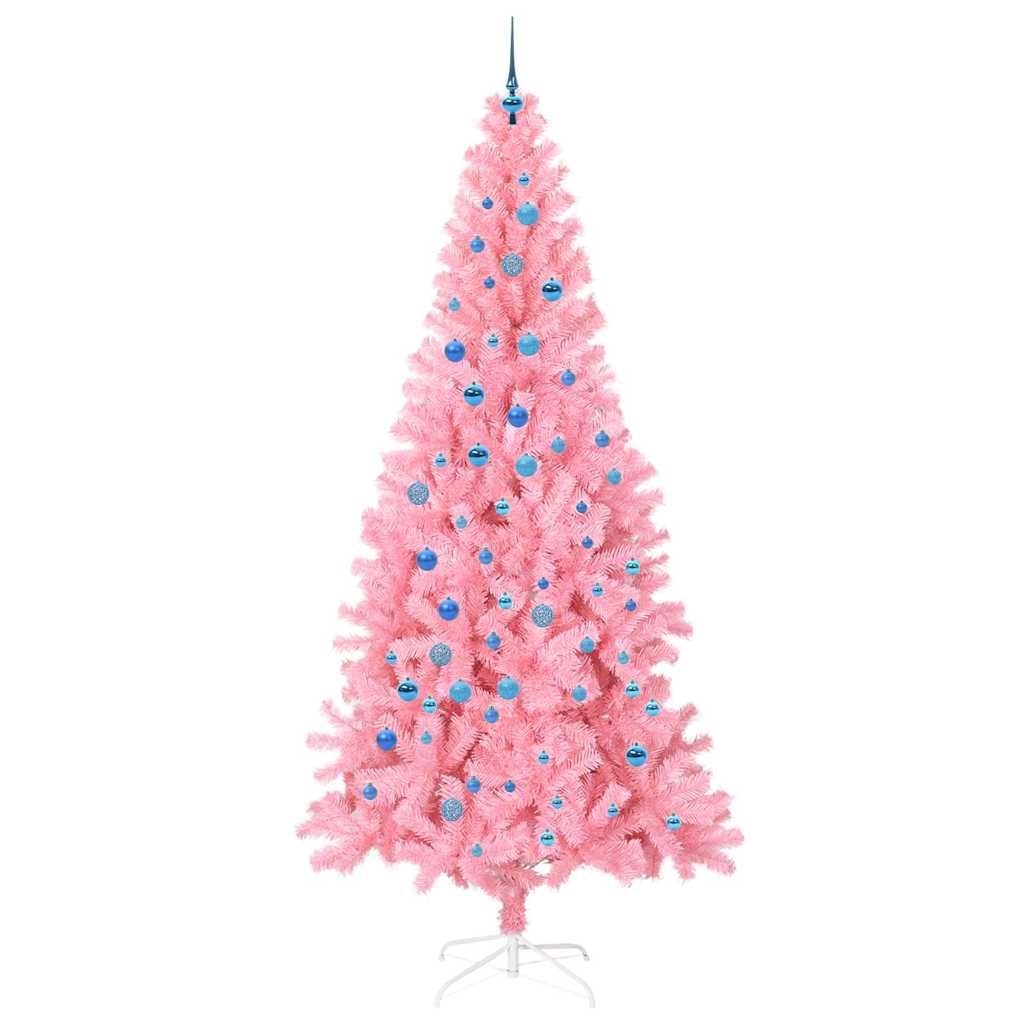 Christmas Tree with 300 LEDs with Stand Pink 240 cm PVC