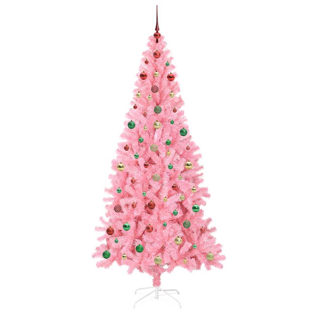 Christmas Tree with 300 LEDs with Stand Pink 240 cm PVC