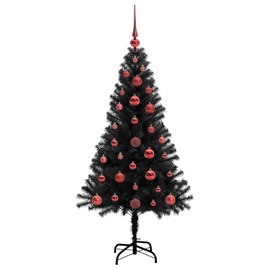 Christmas Tree with 150 LEDs with Stand Black 120 cm PVC