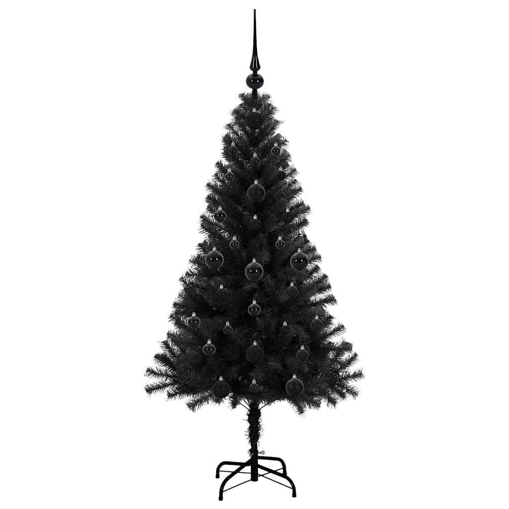 Christmas Tree with 150 LEDs with Stand Black 120 cm PVC