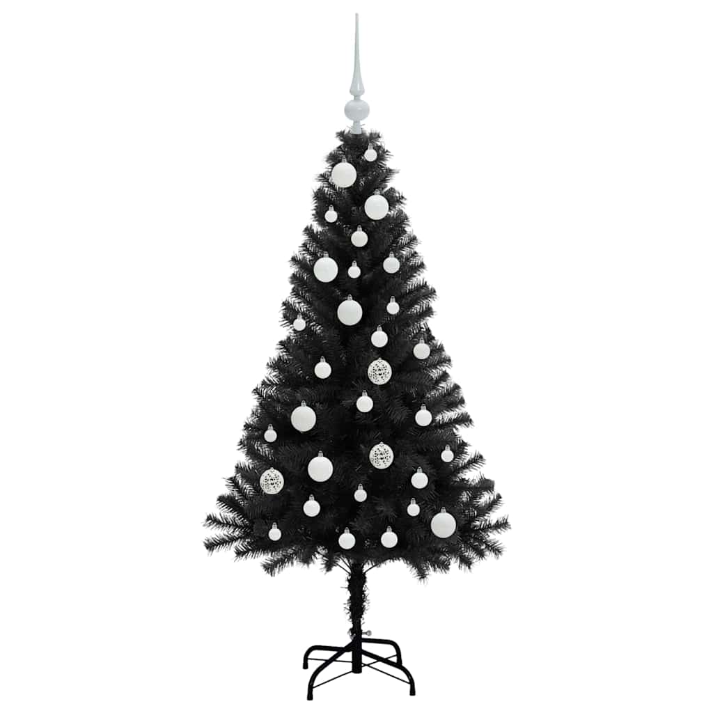 Christmas Tree with 150 LEDs with Stand Black 120 cm PVC