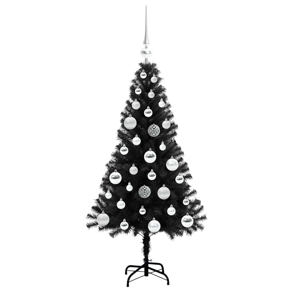 Christmas Tree with 150 LEDs with Stand Black 120 cm PVC