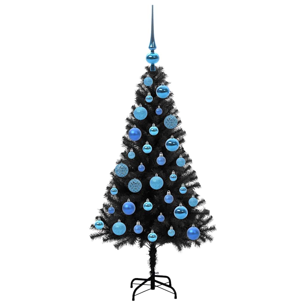 Christmas Tree with 150 LEDs with Stand Black 120 cm PVC