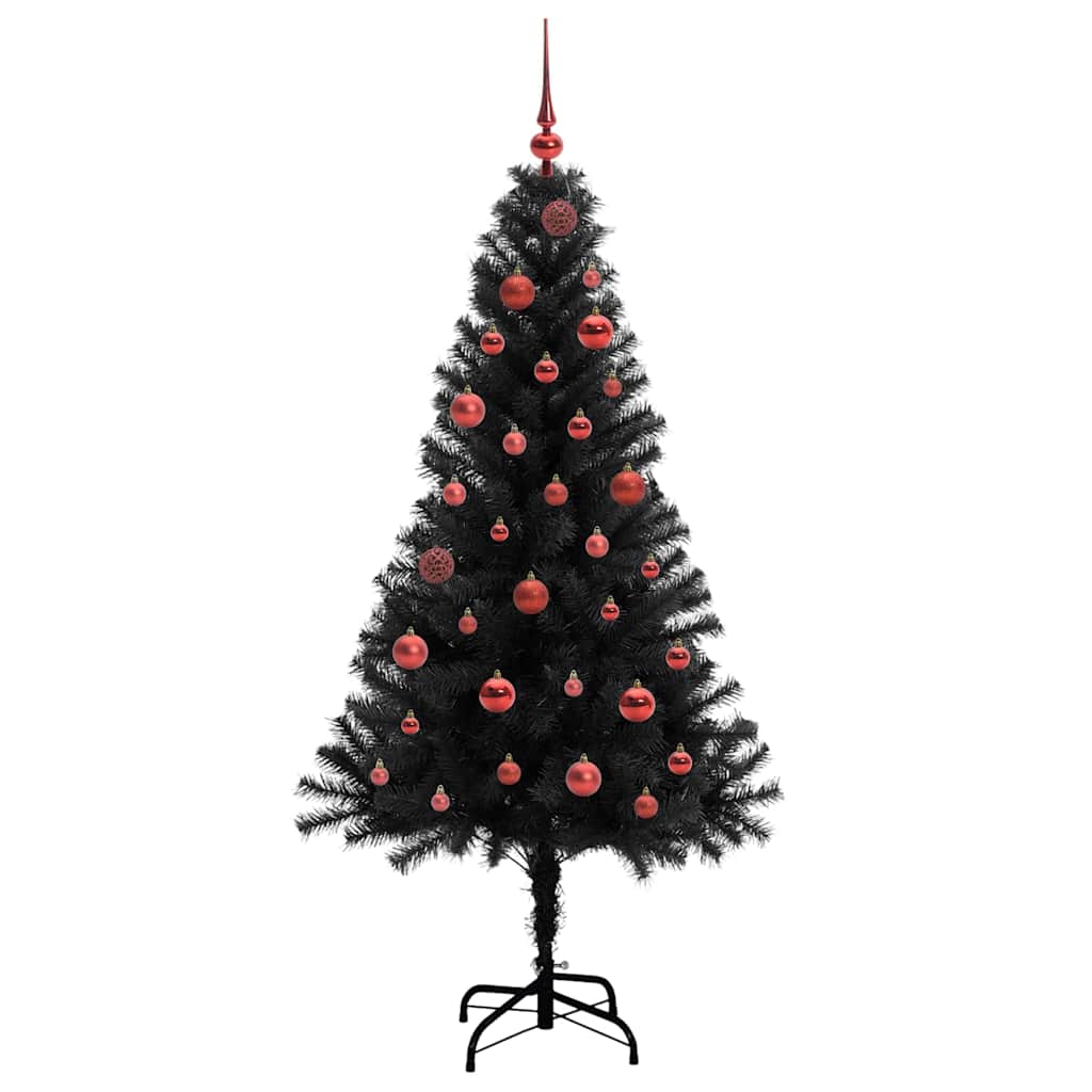 Christmas Tree with 150 LEDs with Stand Black 150 cm PVC
