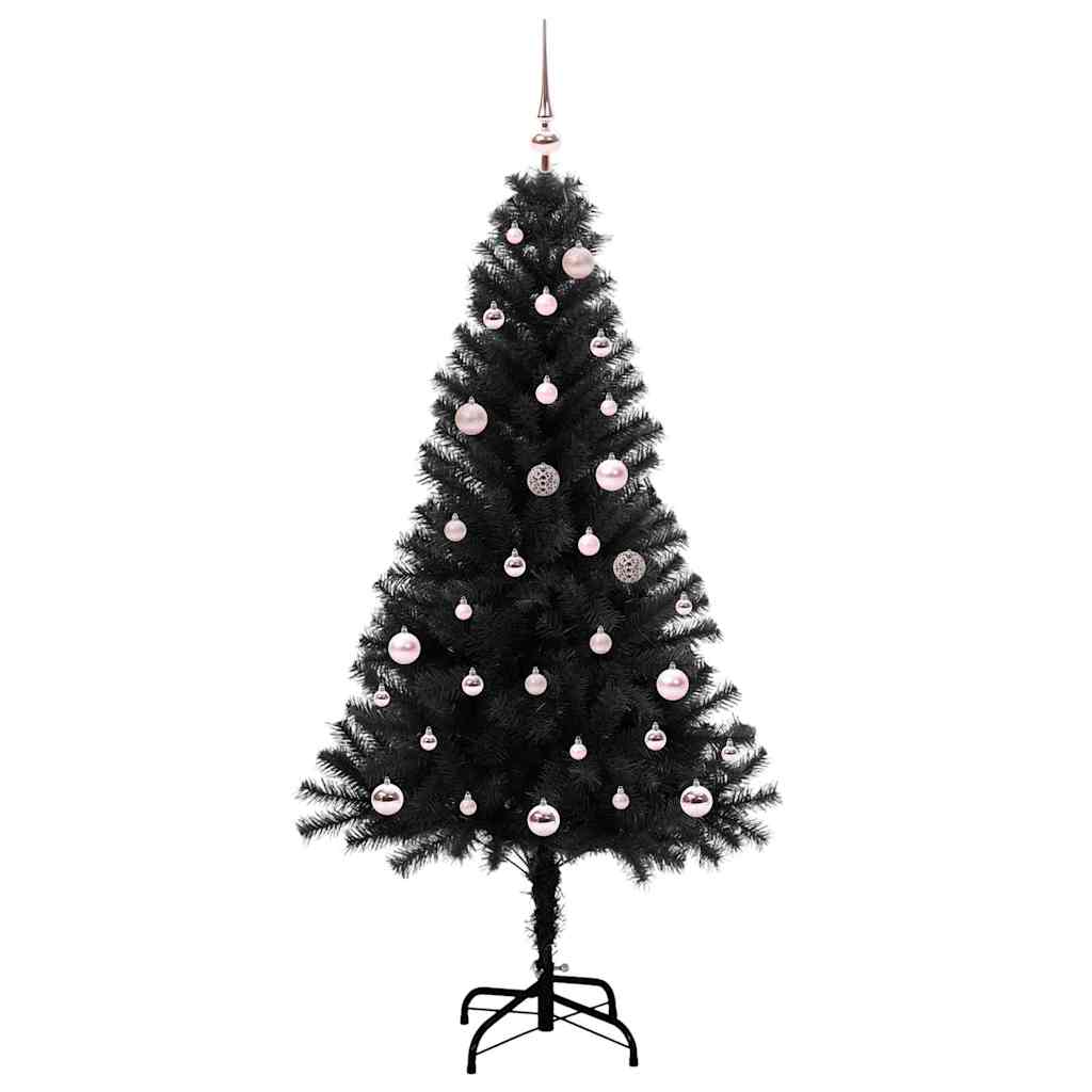 Christmas Tree with 150 LEDs with Stand Black 150 cm PVC