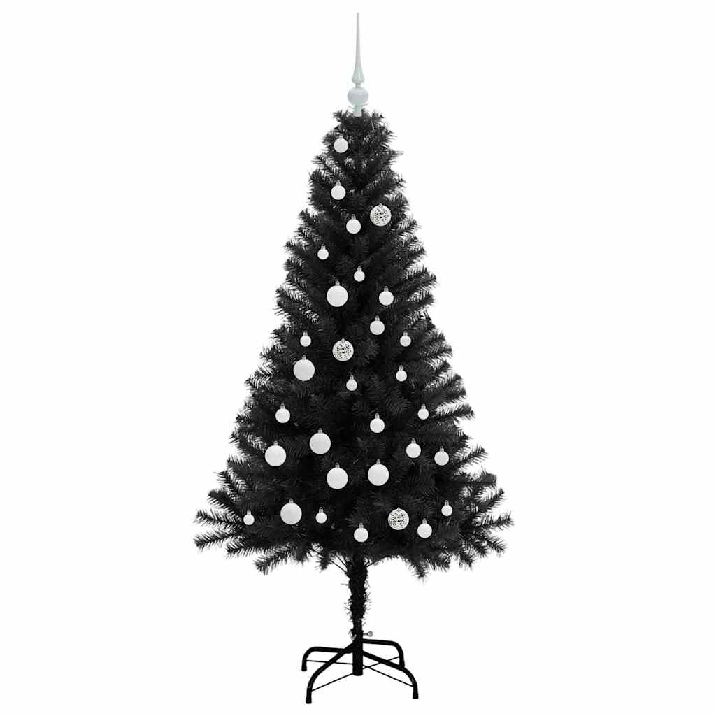 Christmas Tree with 150 LEDs with Stand Black 150 cm PVC