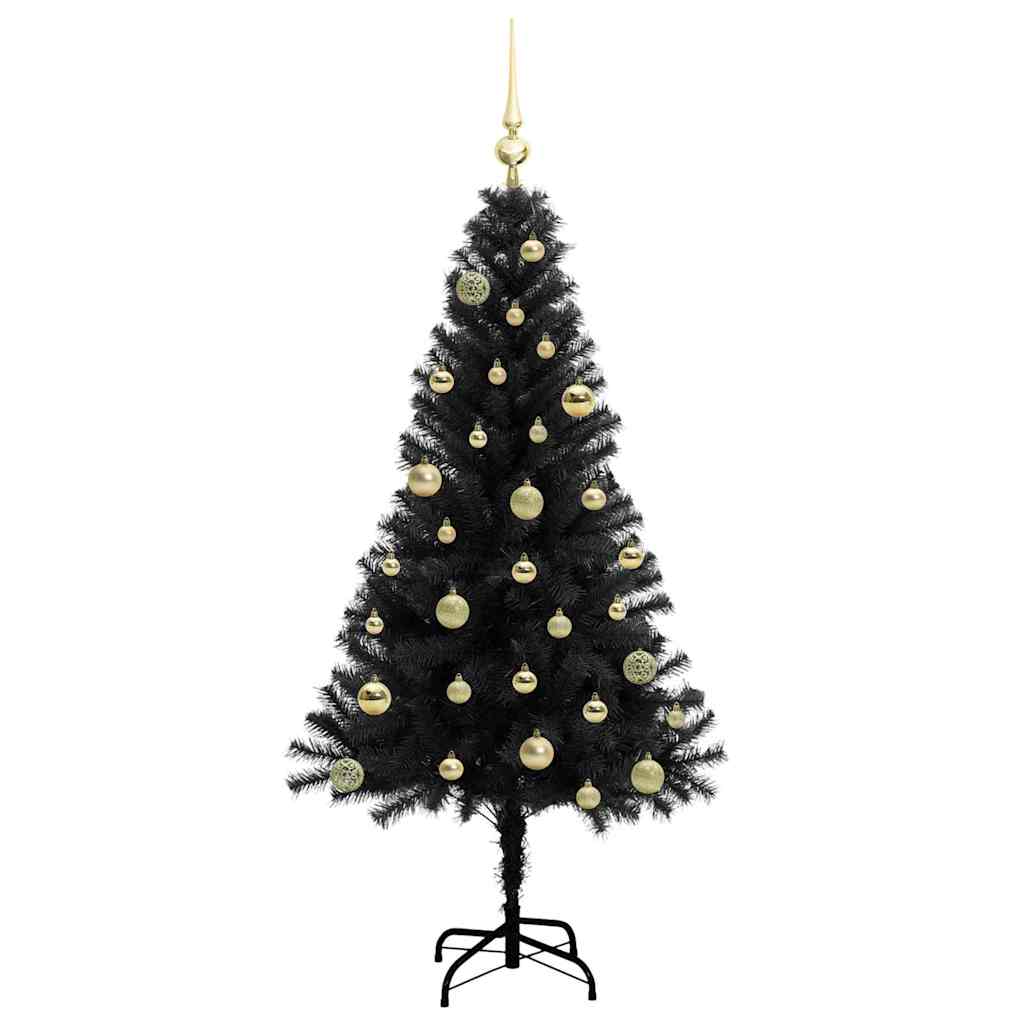 Christmas Tree with 150 LEDs with Stand Black 150 cm PVC