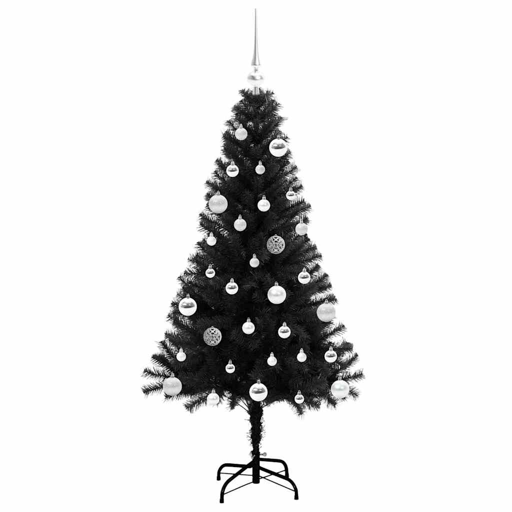 Christmas Tree with 150 LEDs with Stand Black 150 cm PVC
