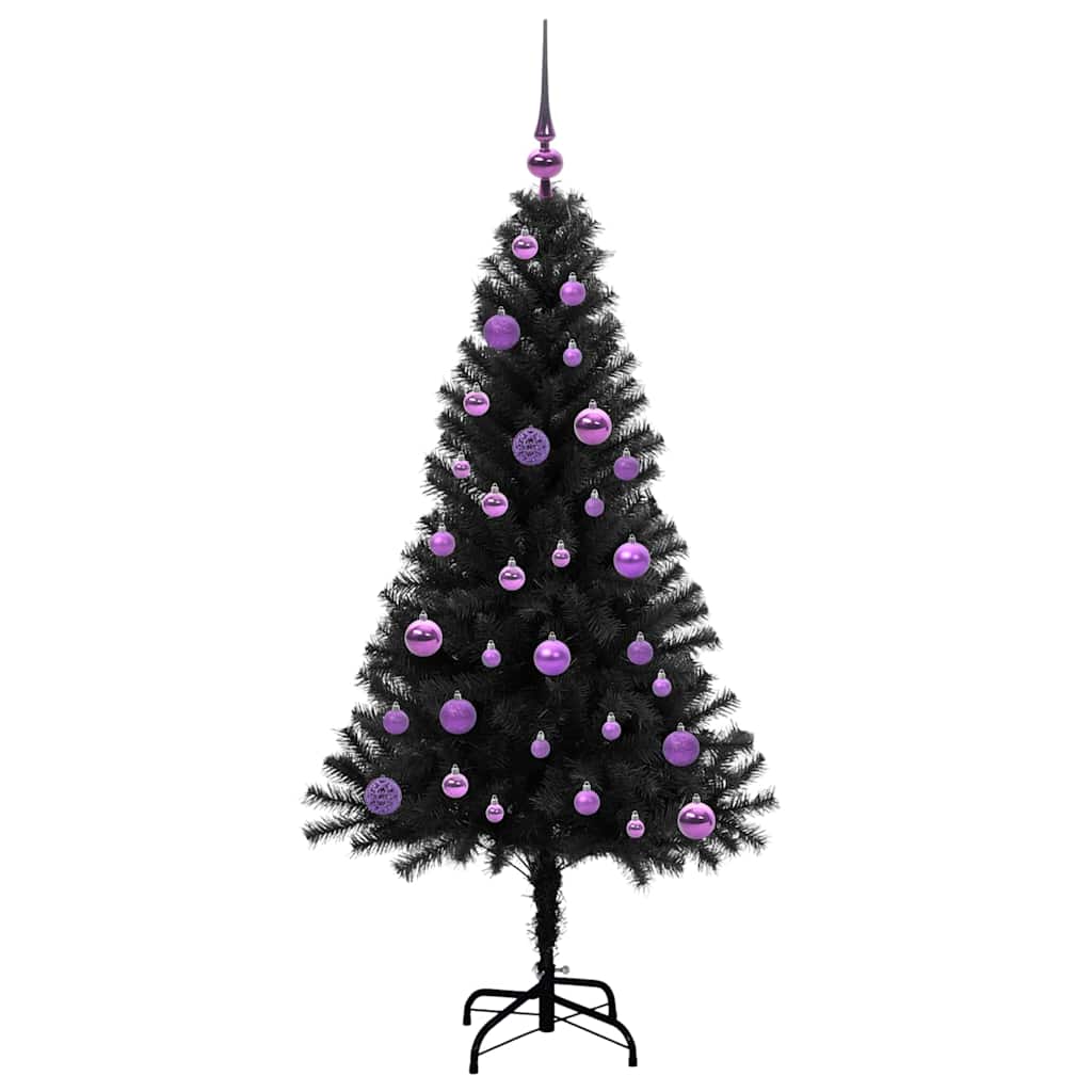 Christmas Tree with 150 LEDs with Stand Black 150 cm PVC