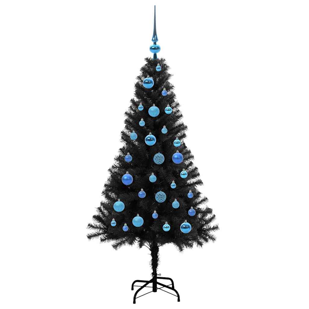 Christmas Tree with 150 LEDs with Stand Black 150 cm PVC